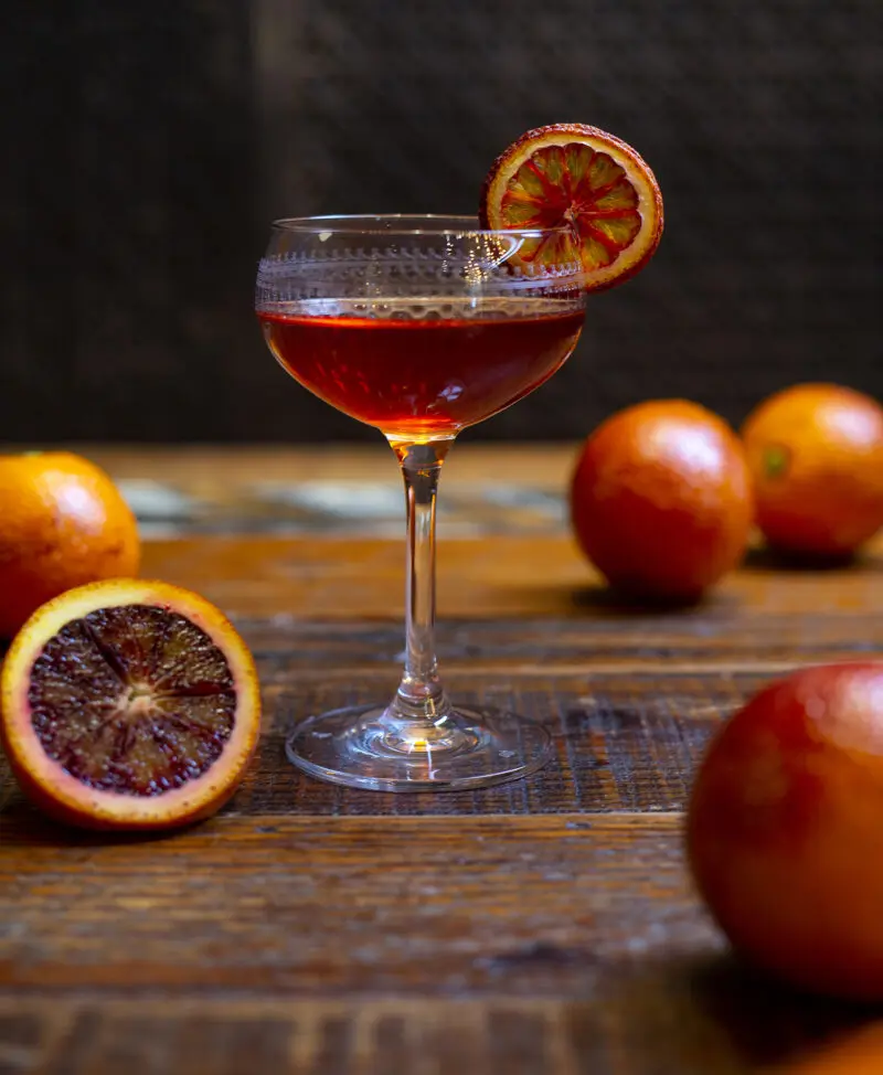 Drink photography of a garnished beverage at a restaurant in Arkansas.