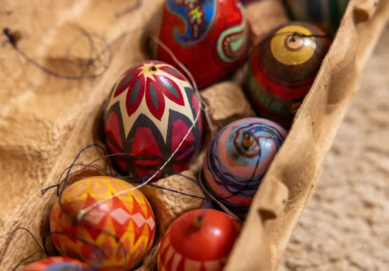 Special project home photography in Fayetteville, preserving the hand-painted eggs created for each child to mark life’s stages.