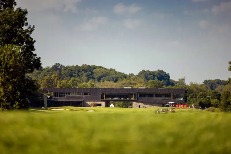 Scenic photography of Blessings Golf Club shown with the 1st fairway.