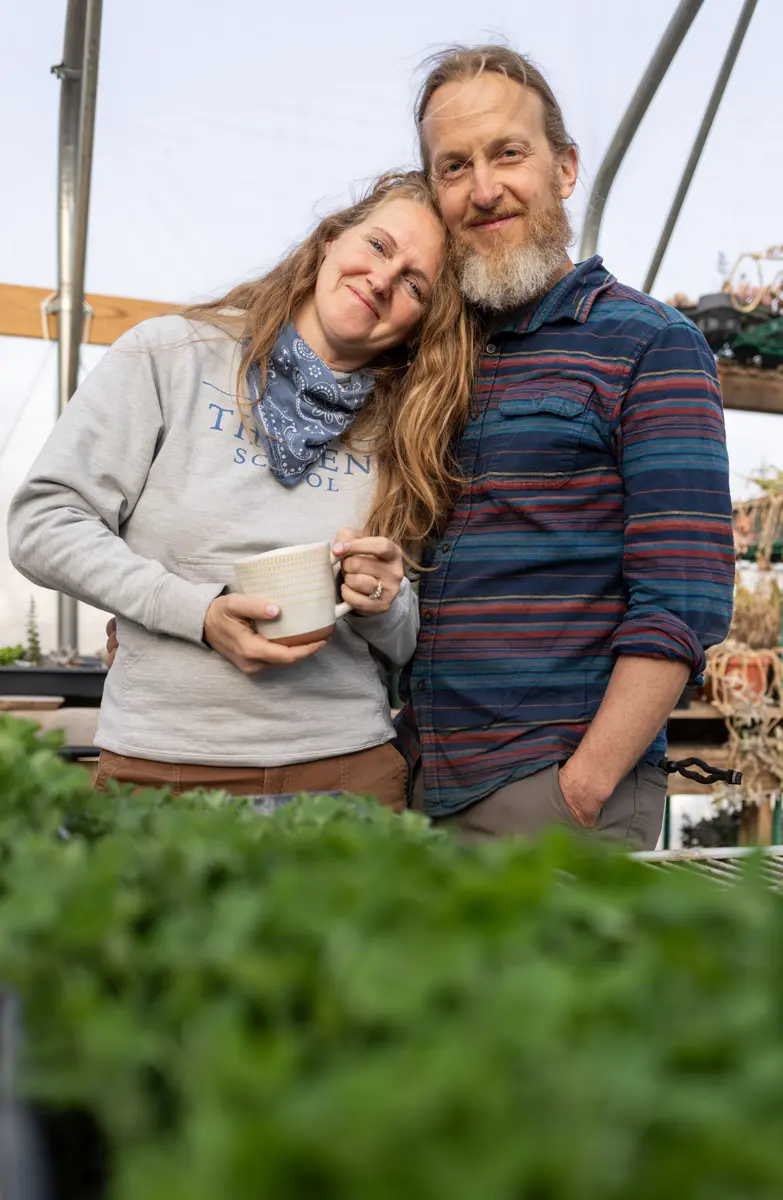 Editorial agricultural photography of Melissa and Adam Millsap, founders of Turnbuckle Farm, for Plated Magazine.