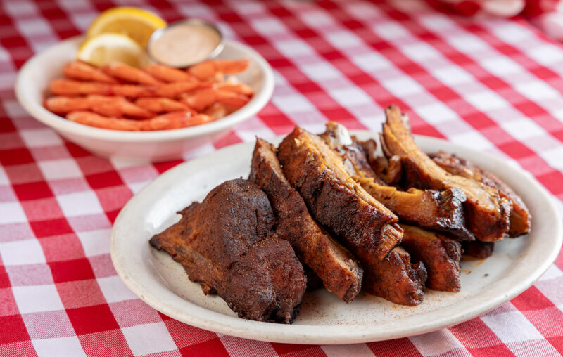 Ribs and shrimp cocktail at Herman's Rib House in Fayetteville, ARk.