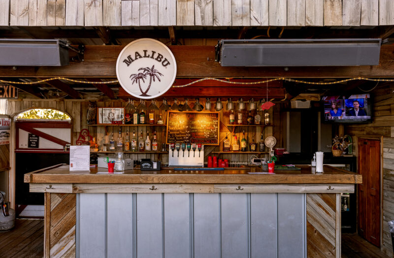 Back bar at Herman’s Rib House in Fayetteville, Arkansas