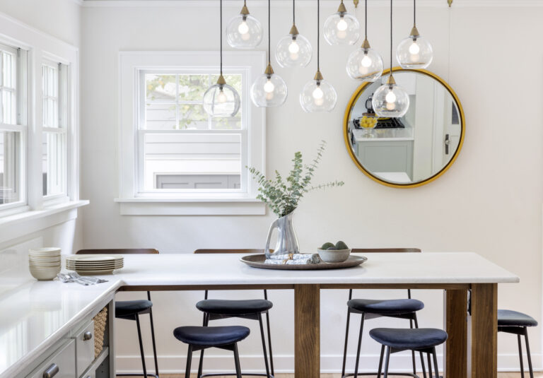 Photography of the interior design of a remodeled kitchen.